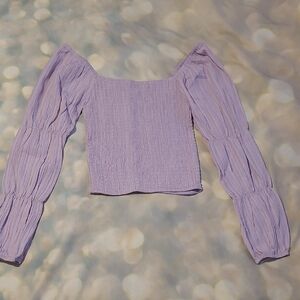 Lavender Drop Shoulder Blouse, Size S